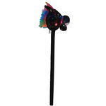 Jucarie de plus - unicorn cu baston pentru calarit, Negru, 75 cm