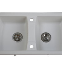 Chiuveta bucatarie granit compozit anticalcar 2 cuve CasaBlanca MALTES ALBA