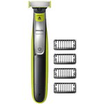 Aparat hibrid de barbierit si tuns barba Philips OneBlade QP2530/30, 4 piepteni, 1 lama, Negru/Verde