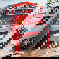 Birou Copii Race cu rafturi, Rosu, 103 x 151 x 68 cm, Çilek