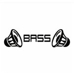 Sticker Bass, alb, 20cm, 