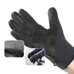 Manusi sport de iarna Anti-slip Gloves, Compatibile Touchscreen, Waterproof, Marime L, Negru, OEM
