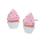 Bijuterii Femei Betsey Johnson Cupcake Stud Earrings PinkGold, Betsey Johnson