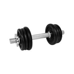 Gantera - 9 Kg, Set 6 Discuri, Negru-Argintiu
