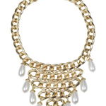 Bijuterii Femei Jardin Imitation Pearl Chain Bib Necklace White Gold