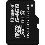 KINGSTON Card Micro Secure Digital 64GB, Clasa 10, fara adaptor, industrial temp -40°C to 85°C