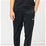 Nike, Pantaloni sport cu banda logo contrastanta Repeat, Negru, L