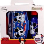 Mickey Mouse Mickey Mouse - Set cutie de pranz, sticla de apa 400ml, tacamuri, Mickey Mouse