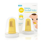 Periuta de dinti Fridababy pentru deget cu peri moi silicon fara BPA 3 luni+ galben, FridaBaby