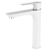 Baterie baie lavoar pipa inalta culoare alb / crom Raila Laveo