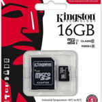 Card de memorie Kingston UHS-I Industrial Temp Micro SDHC 16GB Class 10 Adapter