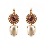 Cercei placati cu Aur roz de 24K, cu cristale Swarovski, Romance | 1040-139-10RG6, Roxannes - Mariana Jewellery