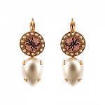 Cercei placati cu Aur roz de 24K, cu cristale Swarovski, Romance | 1040-139-10RG6, Roxannes - Mariana Jewellery