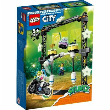 Jucarie 60341 City Stuntz Knockdown Challenge Construction Toy (Includes Motorbike and Stunt Racer Minifigure), LEGO