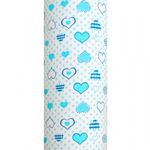 Scutec Lux din muselina 70x80 cm Tetra model Blue Hearts, EgaKids