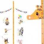 Decoratiune de masurare copii Cizen, model girafa, multicolor, PVC, 30 x 3.5 cm
