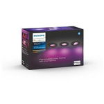 Set 3 spoturi LED smart PHILIPS HUE Centura, 3 x 5.7W, 350lm, IP20, negru