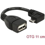 Cablu OTG USB 2.0 A la micro USB B in unghi 11cm, Delock 83104, Delock