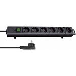 Brennenstuhl - Prelungitor Comfort-Line Plus cu 6 prize, H05VV-F 3G1.5, negru, 2m [1153300100]