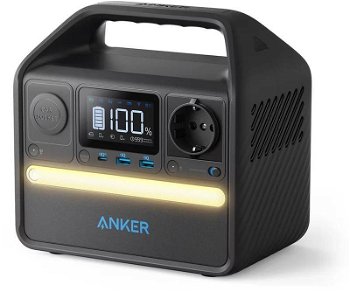 Baterie externa Anker Portable Power Station, PowerHouse 521, 256Wh, 200W, 220V, Generator Solar, 2x AC, 60W USB-C Power Delivery, lumina LED, 6 porturi