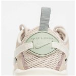 Nike, Pantofi sport de piele ecologica cu insertii de plasa TC 7900, Alb/Albastru pastel/Bej deschis