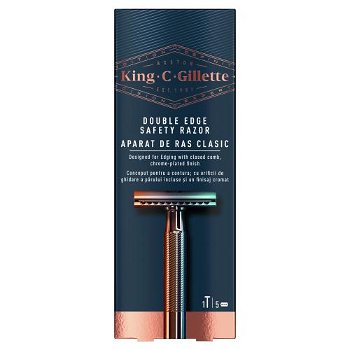 Brici de ras King C Gillette Double Edge + lame de rezerva,Pentru bărbați,Reutilizabil, NoName