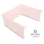 Aparatoare matlasata, MimiNu, din catifea moale, Cu fermoar, Cu husa detasabila si lavabila, Pentru patut 120X60 cm, Pink