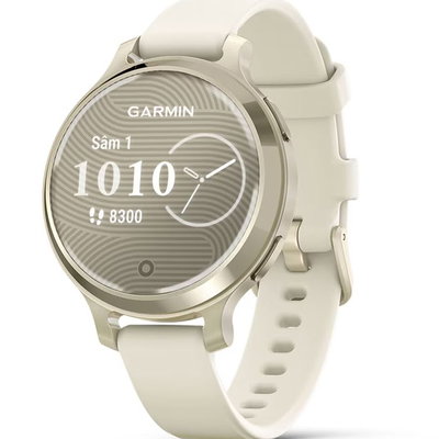 Smartwatch Garmin Lily 2 Active, 38mm, GPS, Android/iOS, curea silicon, Lunar Gold/Bone