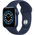 Apple Watch Series 6 40mm Blue Aluminium Case With Deep Navy Sport Band Deep Navy