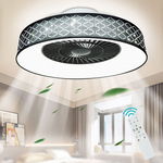 Ventilator de tavan cu iluminare Depuley, LED, 3 viteze, alb/negru, 57 x 23 cm