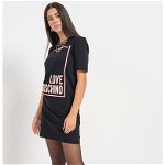 Rochie-tricou cu imprimeu logo, Love Moschino