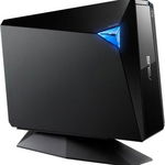 BLU-RAY writer extern ASUS TurboDrive BW-16D1H-U PRO, 16X, suport M-DISC, interfata USB 3.0 (USB 3.1 Gen1) compatibila cu Windows si Mac OS, ASUS Webstorage gratuit 12 luni, Nero BackItUp, Negru, Asus