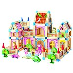 Joc modular din lemn Mertens Castel mare, 268 piese, Bino