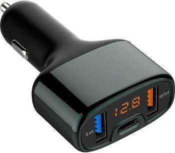 Incarcator auto GSM Tellur CCY4, 5.4A, 2x USB, 1x USB-C, Black, tehnologia Quick Charge 3.0