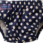 Scutec inot refolosibil marime ajustabila 3-30 luni AquaNappy navy polka