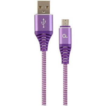 GEMBIRD Cablu alimentare si date Gembird CC-USB2B-AMmBM-1M-PW, USB 2.0 (T) la Micro-USB 2.0 (T), 1m, Violet / Alb, GEMBIRD
