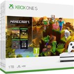Consola Xbox One S 1TB + Minecraft Master Collection (Alb)
