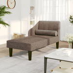 vidaXL Șezlong cu suport, gri taupe, material textil, vidaXL