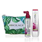 Set Biolage Full Density pentru ingrijirea parului fin si rar (Sampon, 250 ml + Tratament spray fara clatire, 200 ml + Portfard Biolage cadou)