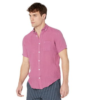 Imbracaminte Barbati SERGE BLANCO Short Sleeve Linen Shirt Fuchsia, SERGE BLANCO