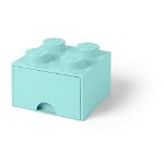 Cutie depozitare LEGO 2x2 cu sertar aqua 40051742, Lego
