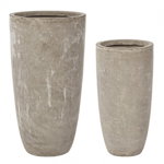 Set pentru 2 vaze pentru gradina Holder, Fibra de sticla, Gri, 32 42x32 42x62 74 cm, BIZZOTTO