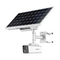 Camera supraveghere exterior cu panou solar Hikvision ColorVu DS-2XS2T47G1-LDH4G, 4 MP, GSM 4G LTE, 4 mm, slot card, microfon, HikVision