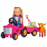 Set Simba Papusa Evi Love 12 cm, tractor cu remorca si accesorii, Simba