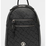 U.S. Polo Assn., Rucsac de piele ecologica cu monograma, Negru