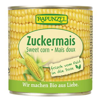 Porumb dulce fiert Rapunzel, bio, 340 g, Rapunzel