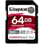 Canvas React Plus 64GB SDXC Black UHS-II U3 Class 10 V90, Kingston
