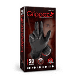 Set 50 bucati Manusi Grippaz Nitril, negru, groase si rezistente, marimea M