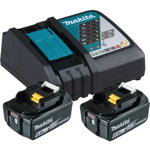 Power Source Kit 18V 6Ah, set (black, 2x battery BL1860B, 1x charger DC18RC), Makita