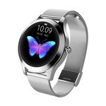 Ceas smartwatch loomax KW10, monitorizare ciclu menstrual, ritm cardiac, pedometru, sedentarism, somn, notificari instant, bratara metalica, rezistent la apa ip68, vibratii, multi sport, silver, Loomax